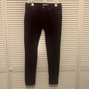 CAbi Skinny aubergine corduroy jeans size 6, matching tunic cardigan listed also